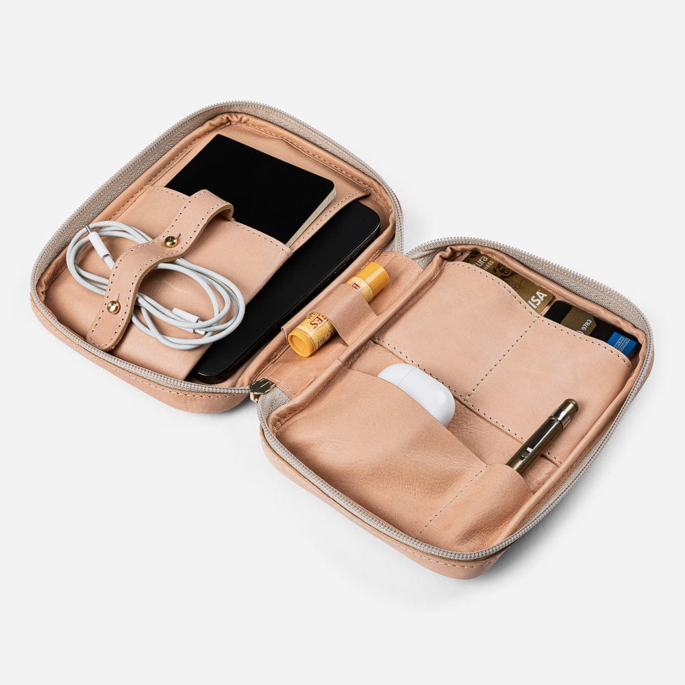 Leather Mini Folio in Natural