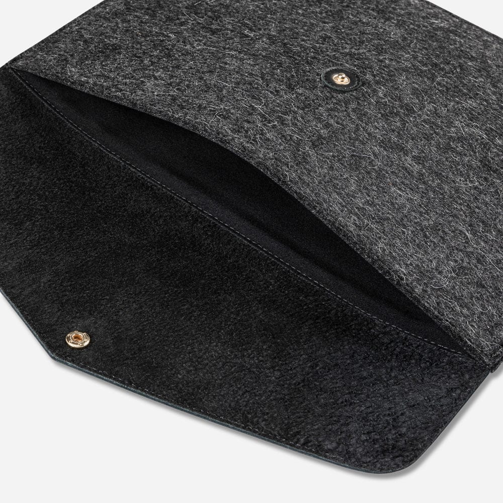 Merino Wool 13" Laptop Folio in Black