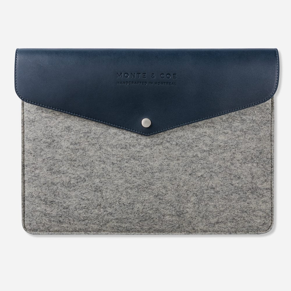 Merino Wool Laptop Folio in Navy