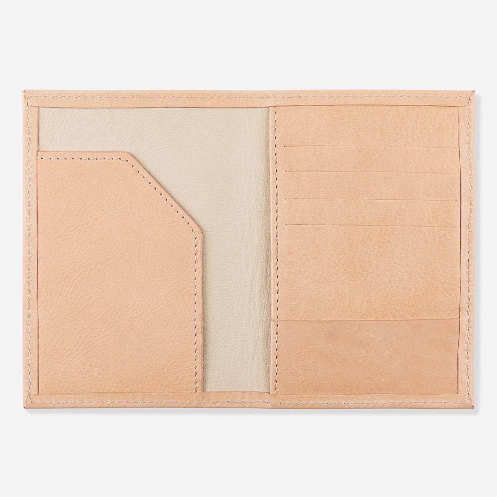 Leather Passport Wallet in Natural