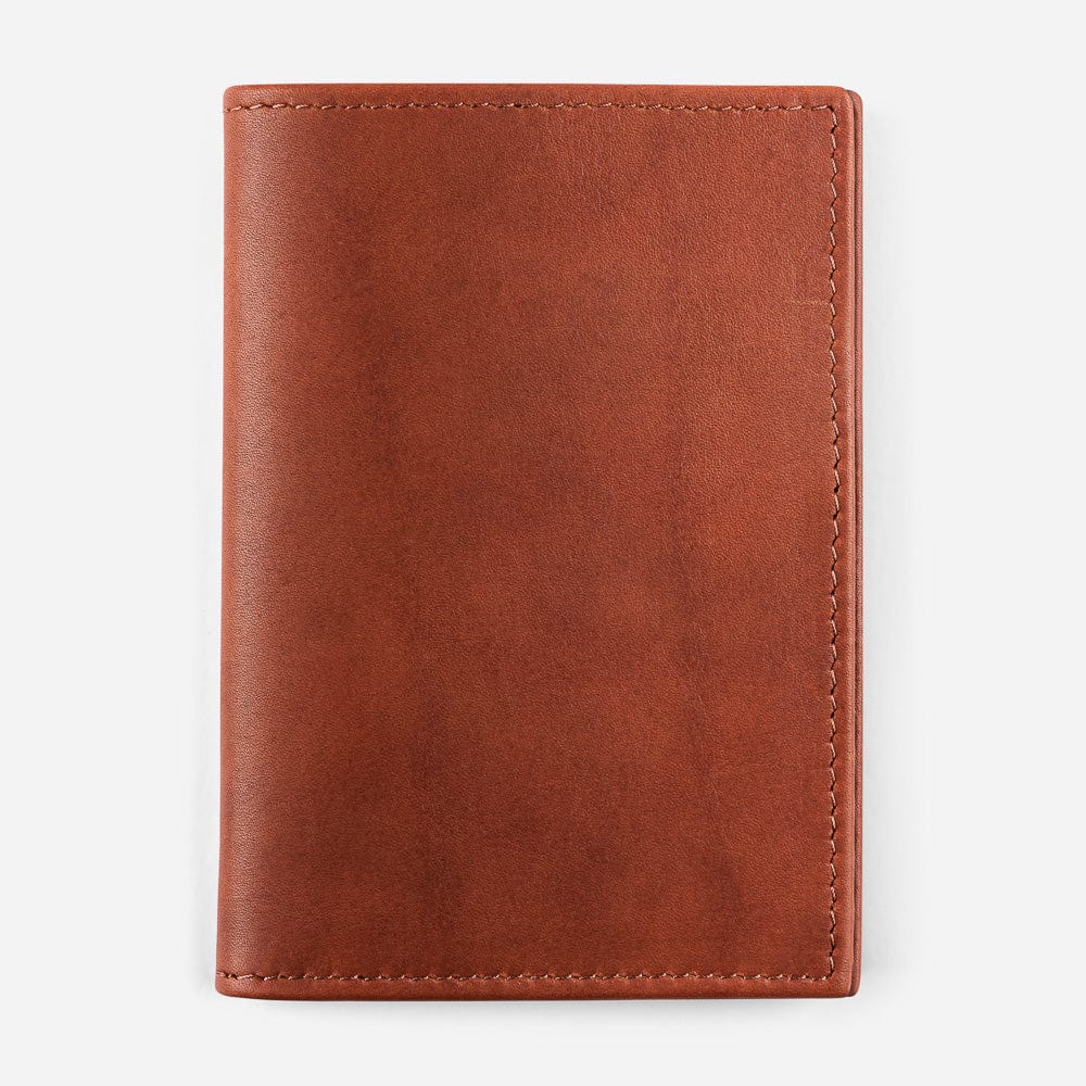 Leather Passport Wallet in Cognac