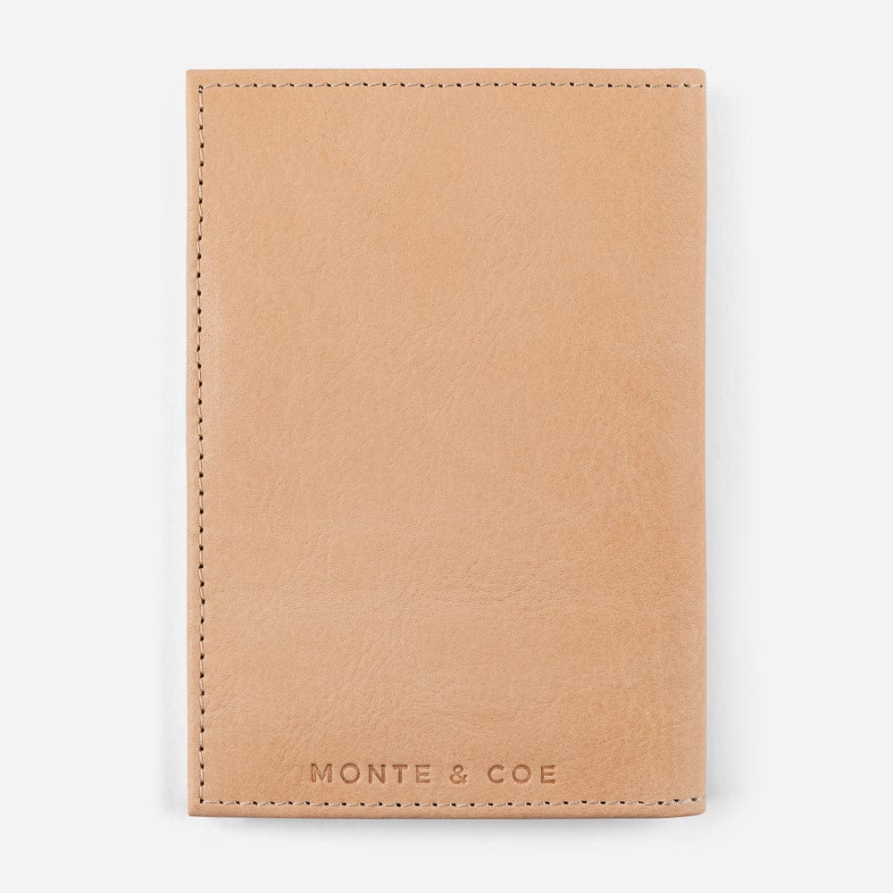 Leather Passport Wallet in Natural