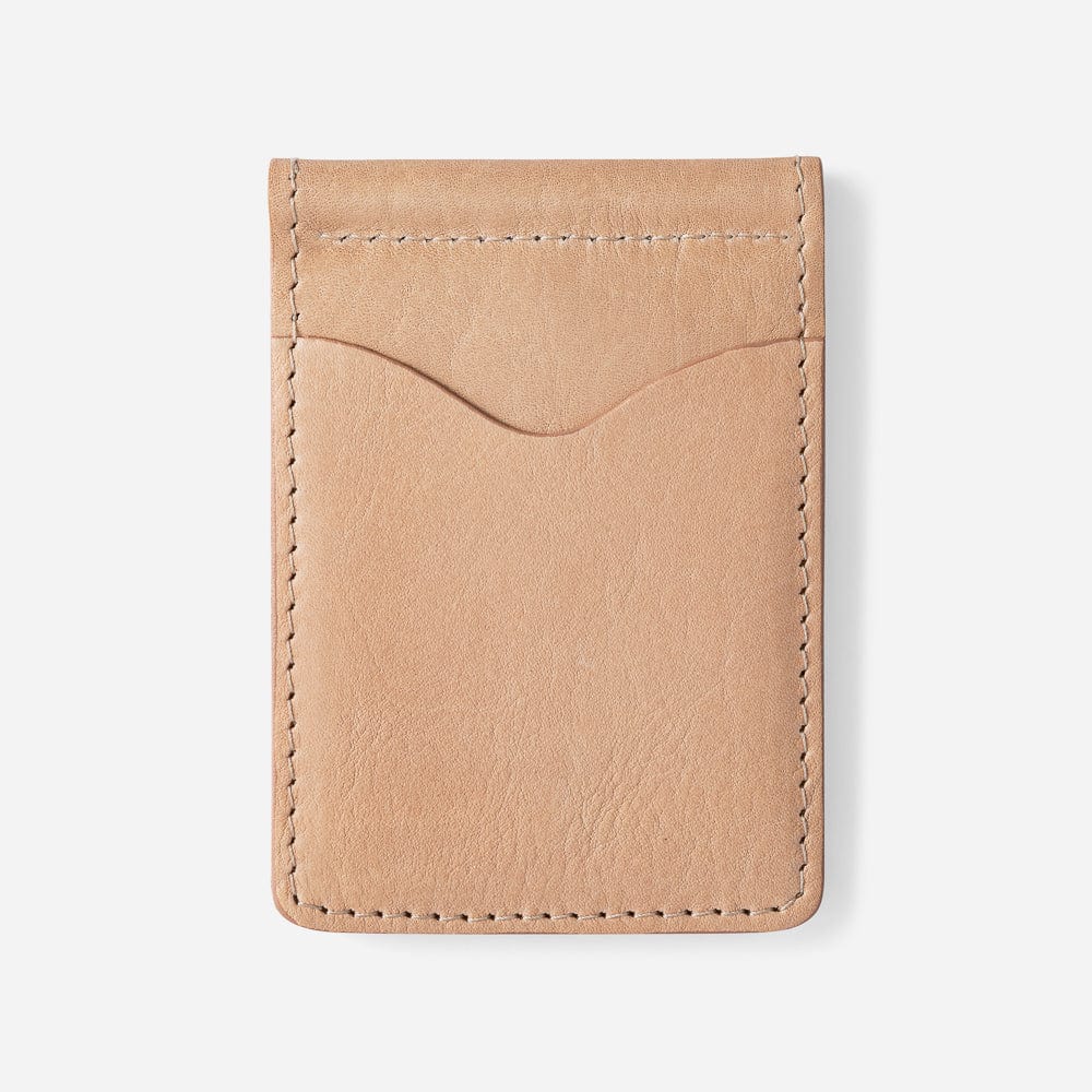 Leather Wallet with Money Clip in Natural