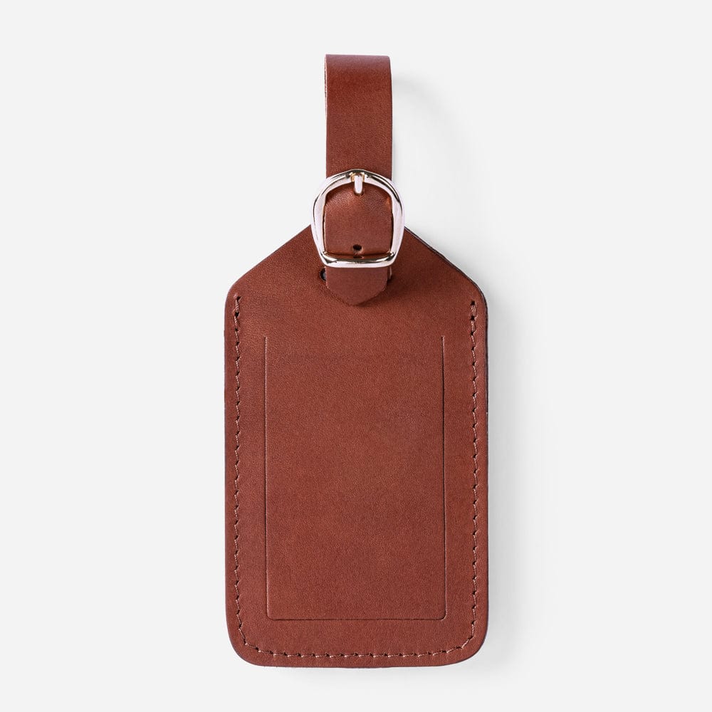 Leather Luggage Tag in Cognac