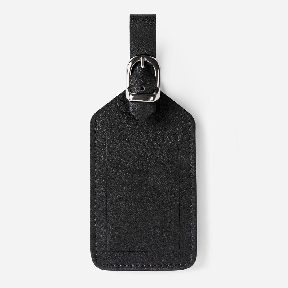 Leather Luggage Tag in Black