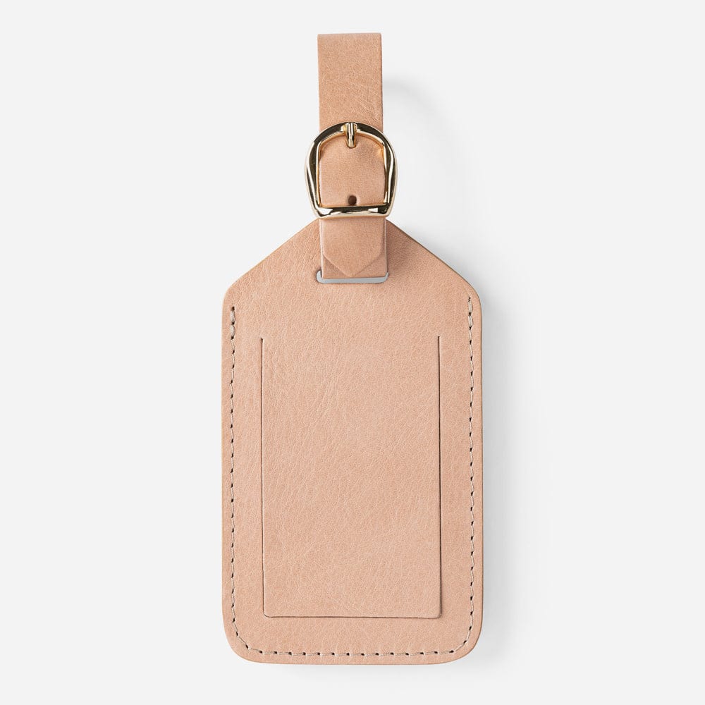 Leather Luggage Tag in Natural