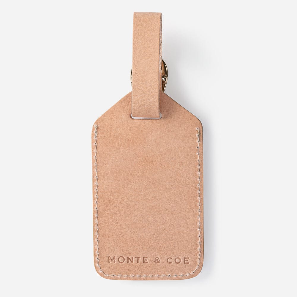 Leather Luggage Tag in Nude