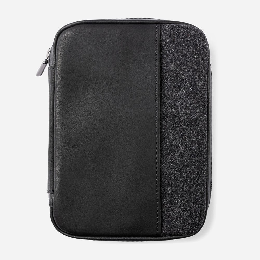 Leather Mini Folio in Black