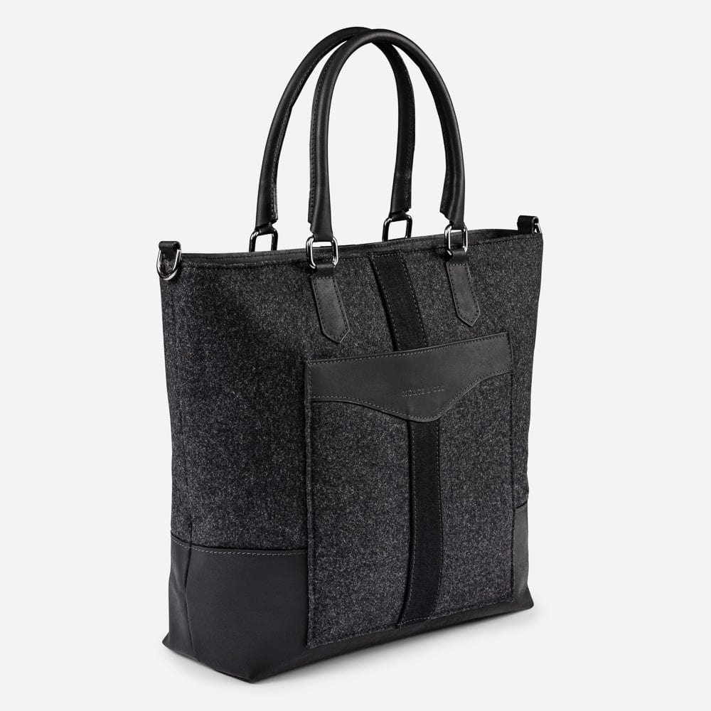 Italian Wool Tote in Black