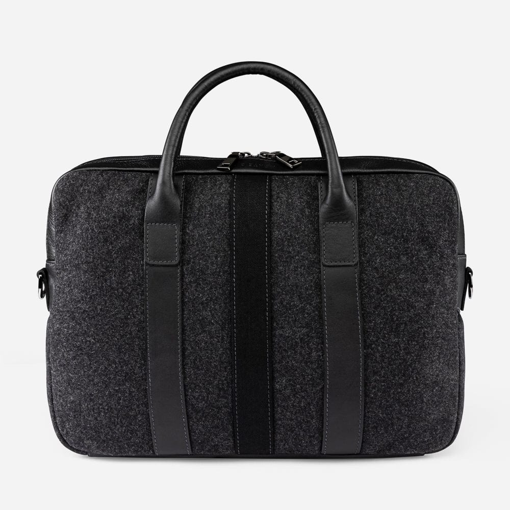 Italian Wool Briefcase in Black