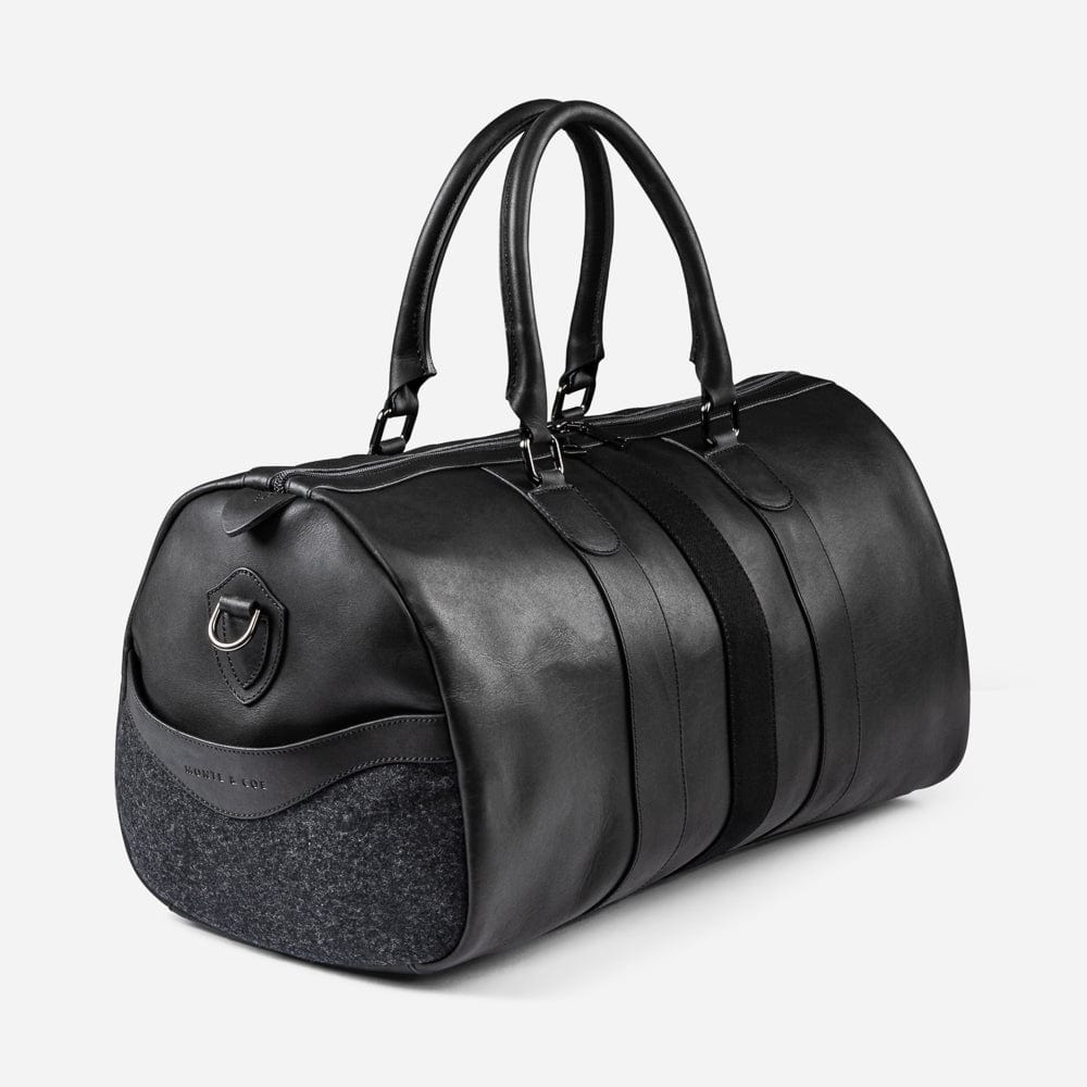 Leather Weekender in Black