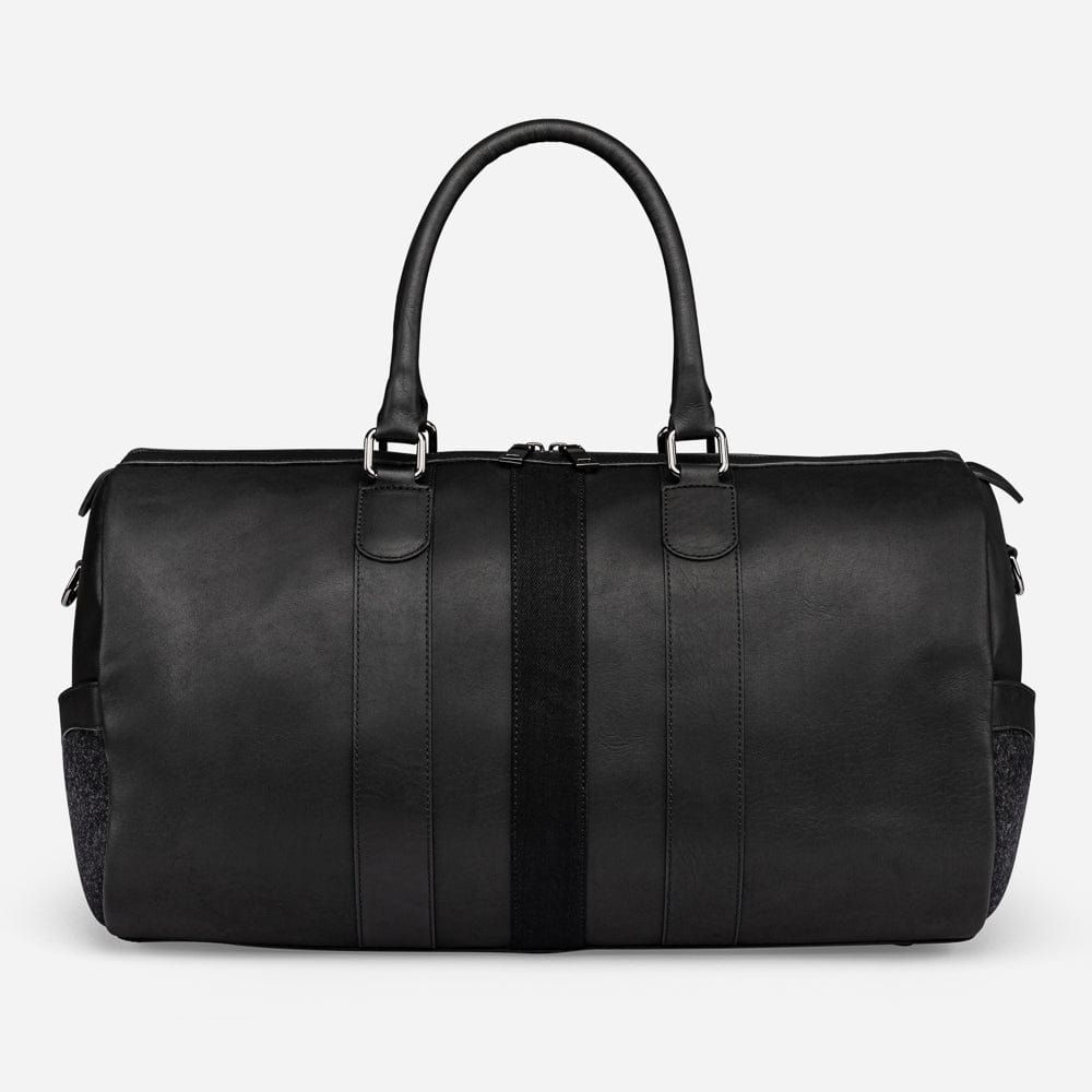 Leather Weekender in Black