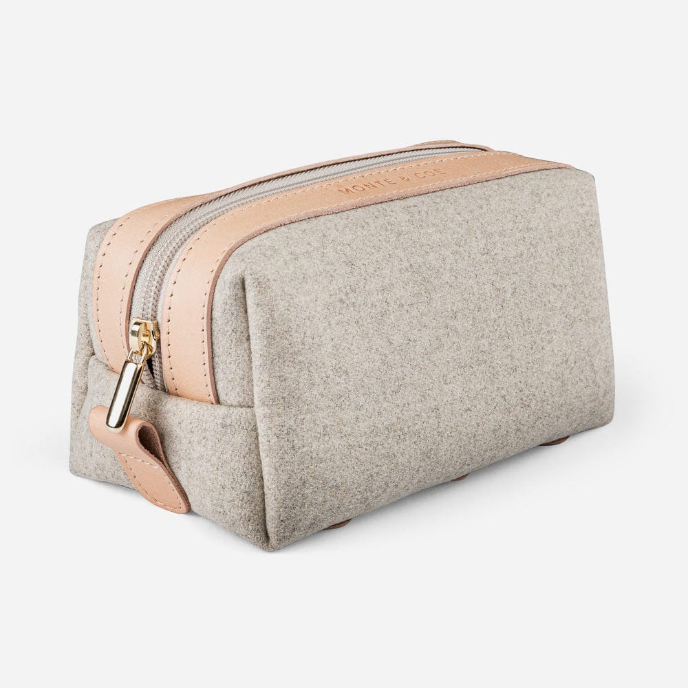 Italian Wool Dopp Kit in Nude