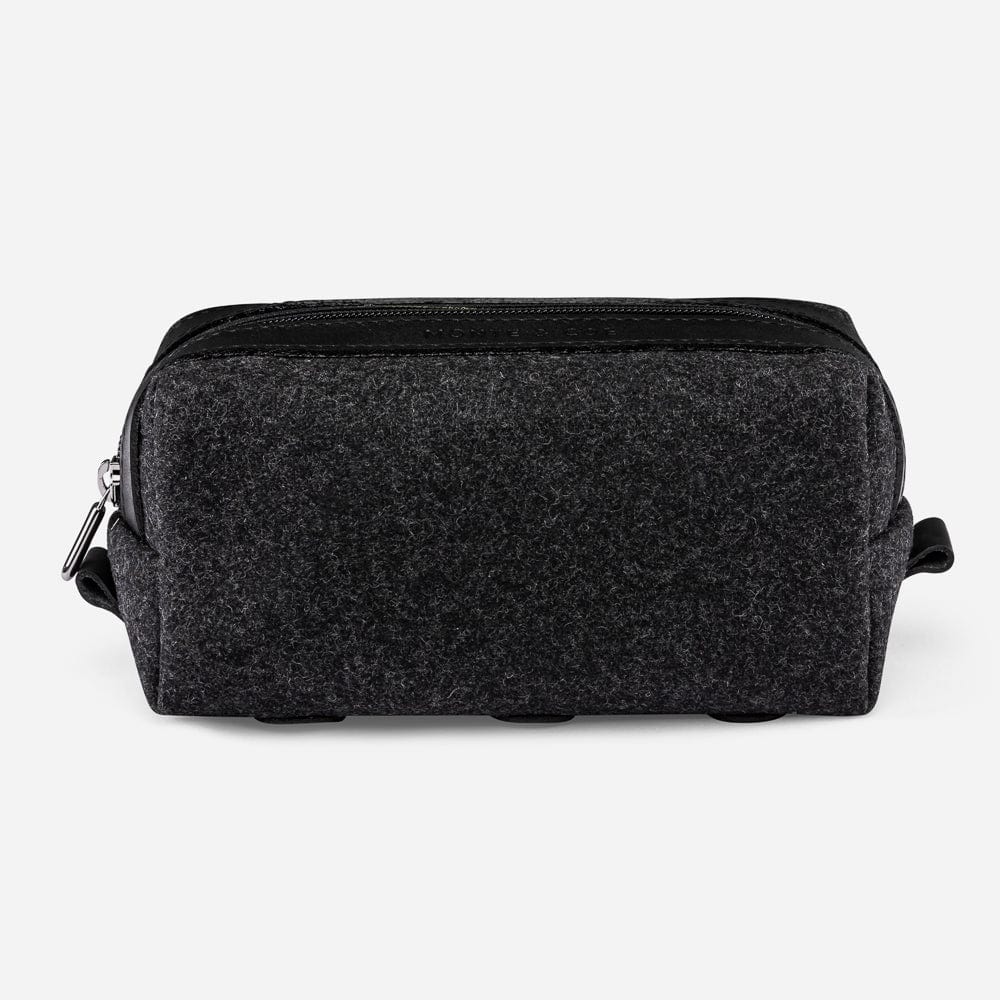 Italian Wool Dopp Kit in Black