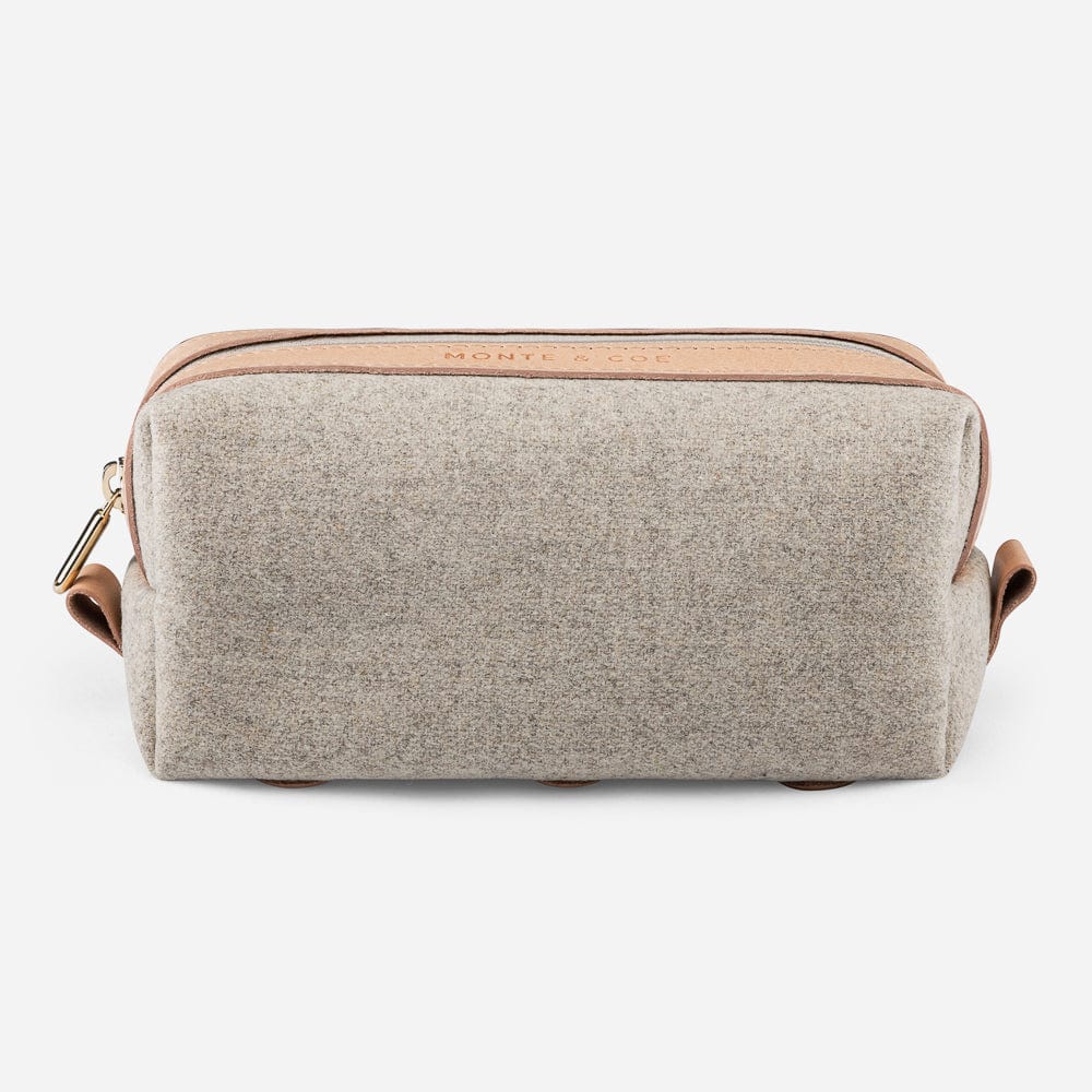 Italian Wool Dopp Kit in Nude