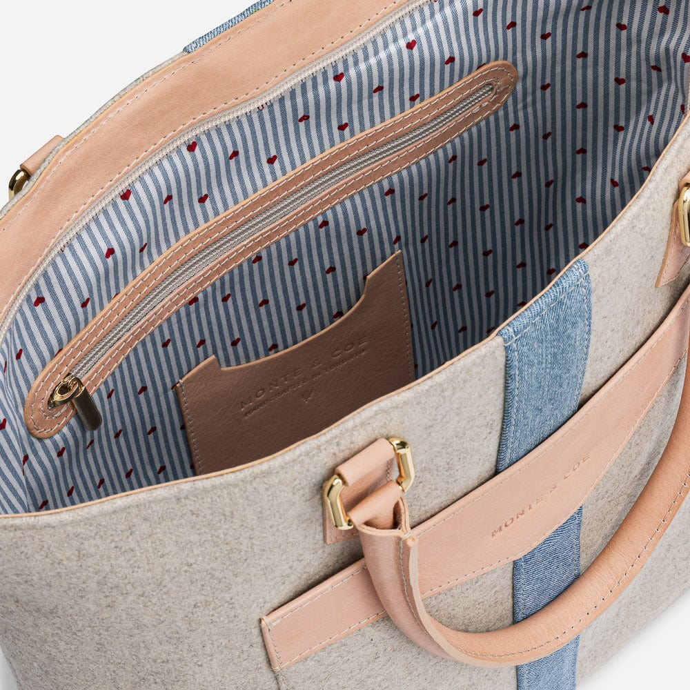 Italian Wool Tote in Nude