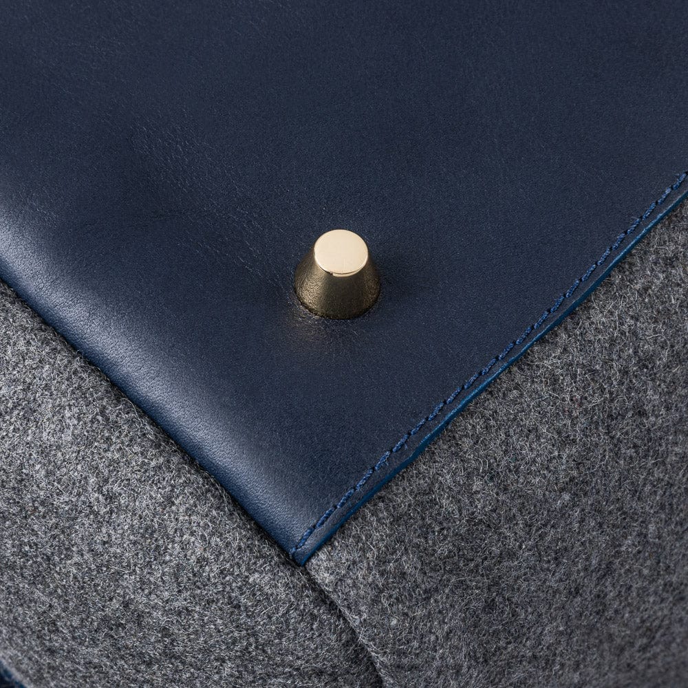 Italian Wool Weekender in Grey & Navy