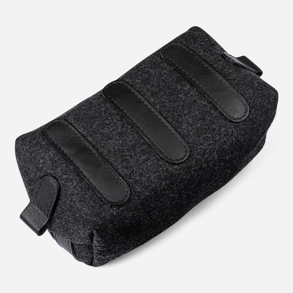 Italian Wool Dopp Kit in Black