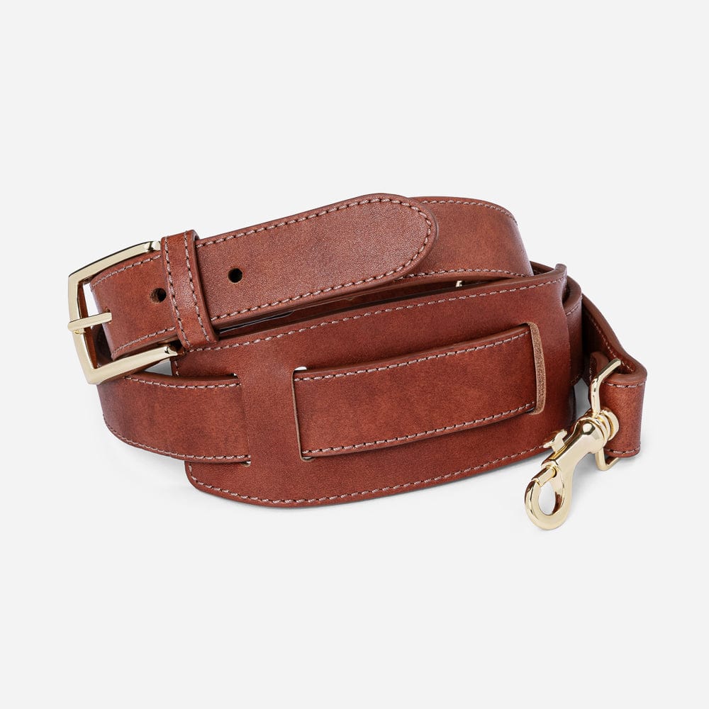 Italian Wool Tote in Grey & Cognac