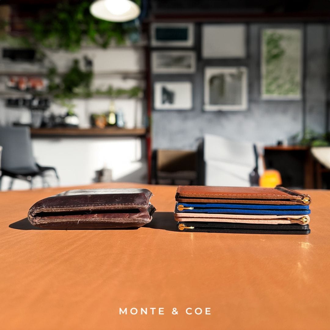 Leather Wallet with Money Clip in Natural