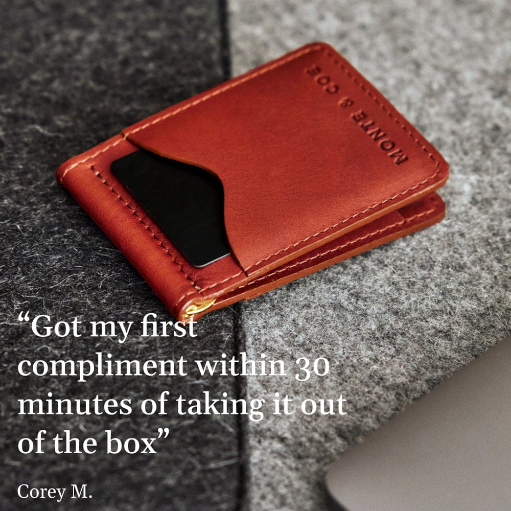 Leather Wallet with Money Clip in Natural