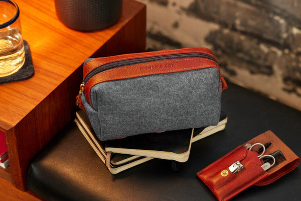 Navy Mini Stripe Dopp Kit main image 0
