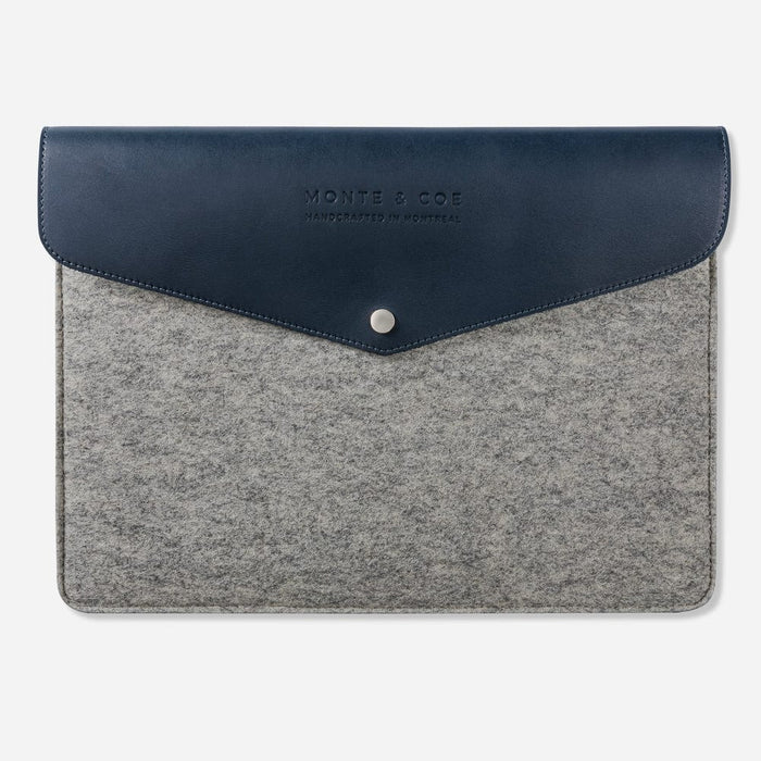 Merino Wool Laptop Folio in Navy