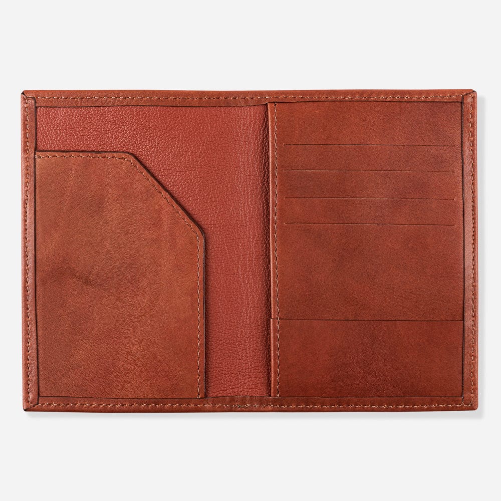 Leather Passport Wallet in Cognac