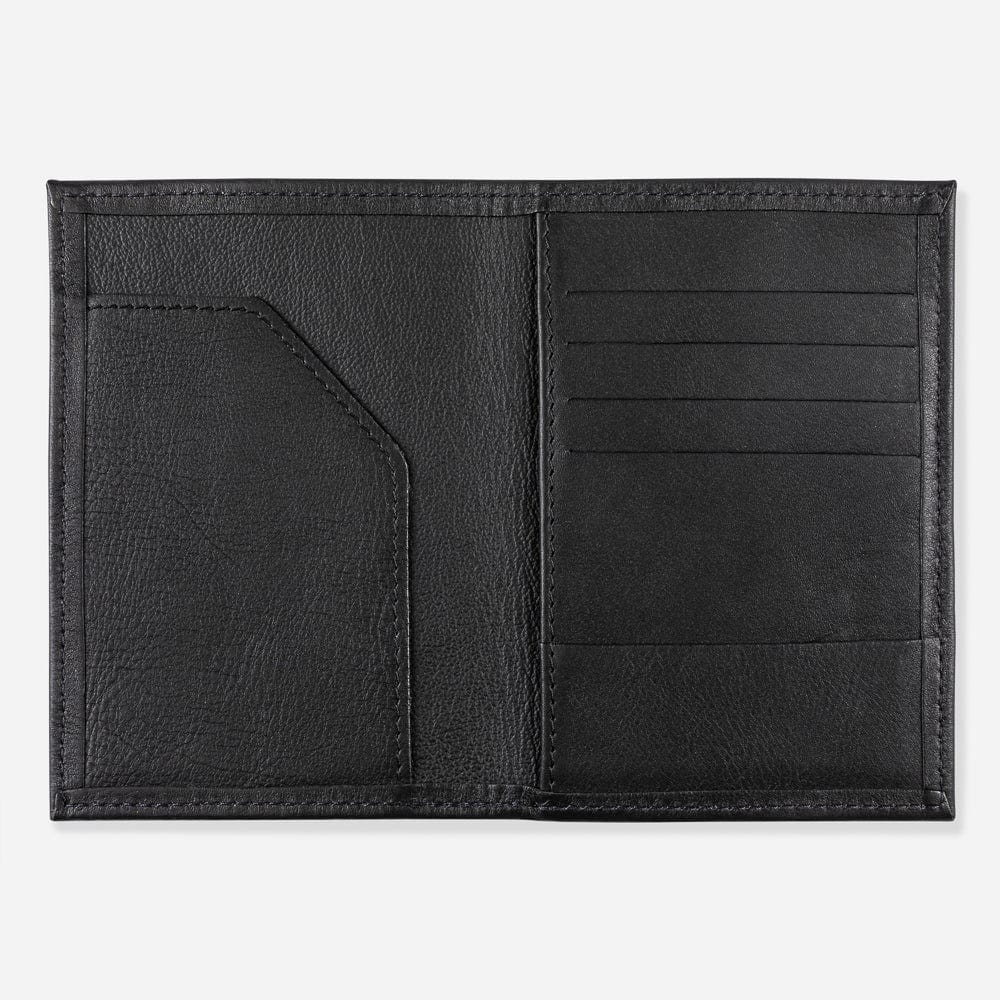 Leather Passport Wallet in Black