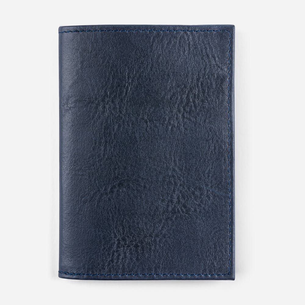 Leather Passport Wallet in Navy