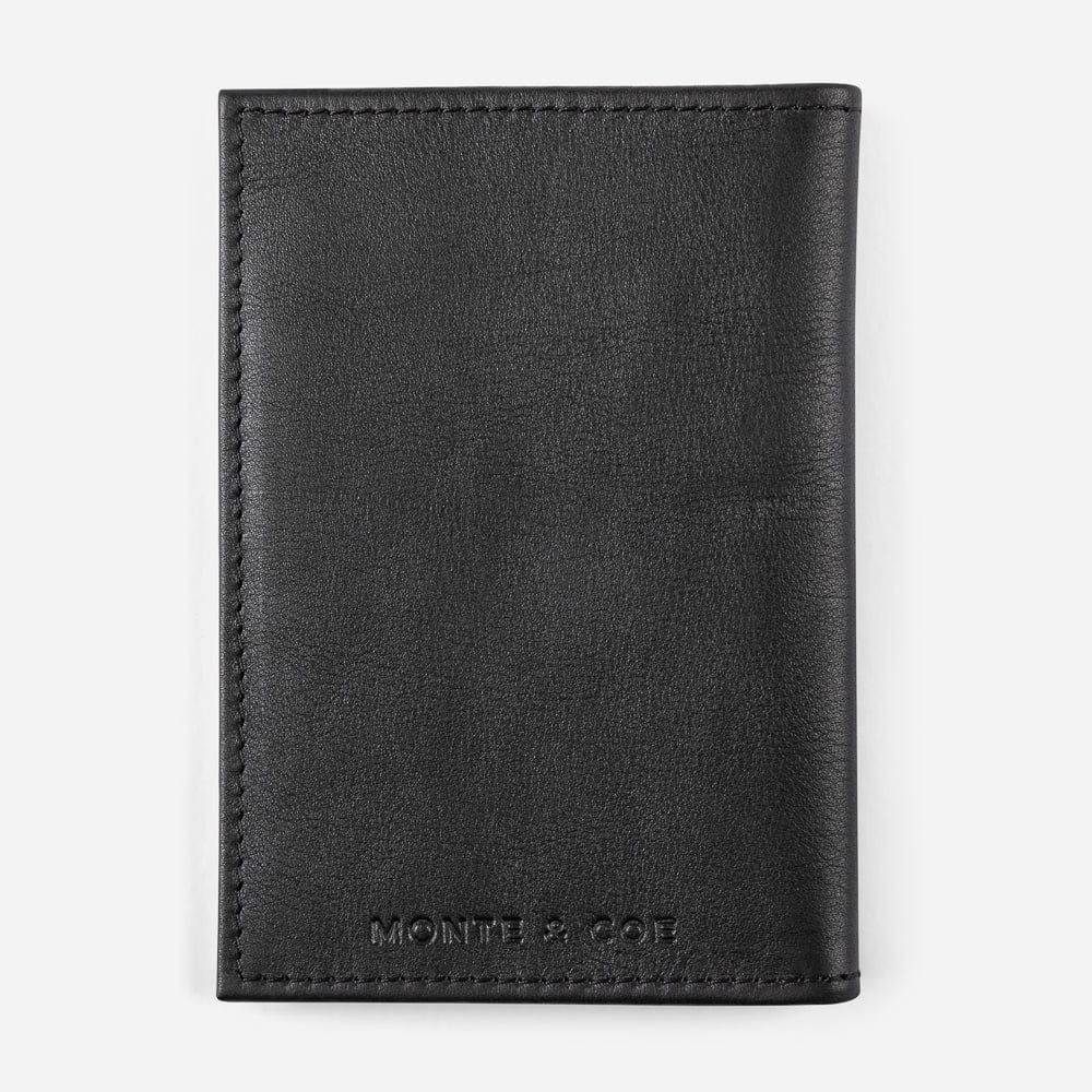 Leather Passport Wallet in Black