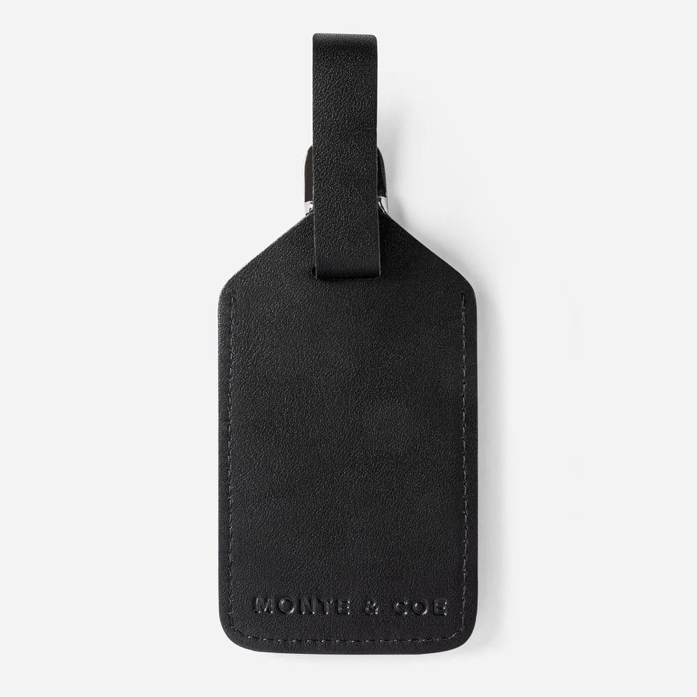 Leather Luggage Tag in Black
