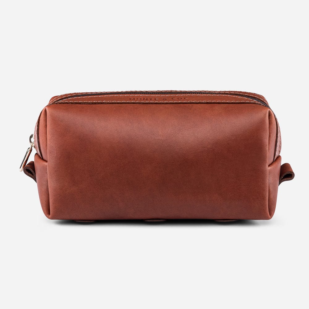 Leather Dopp Kit in Cognac