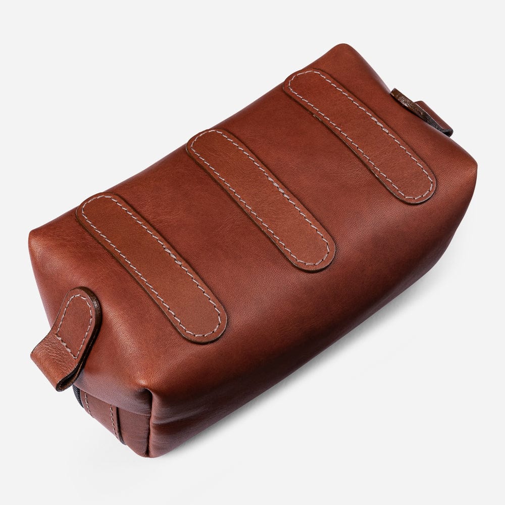 Leather Dopp Kit in Cognac