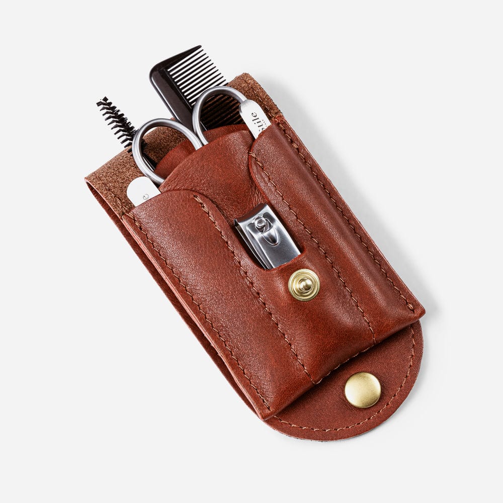 Monte & Coe X ArteStile - Leather Grooming Kit in Cognac