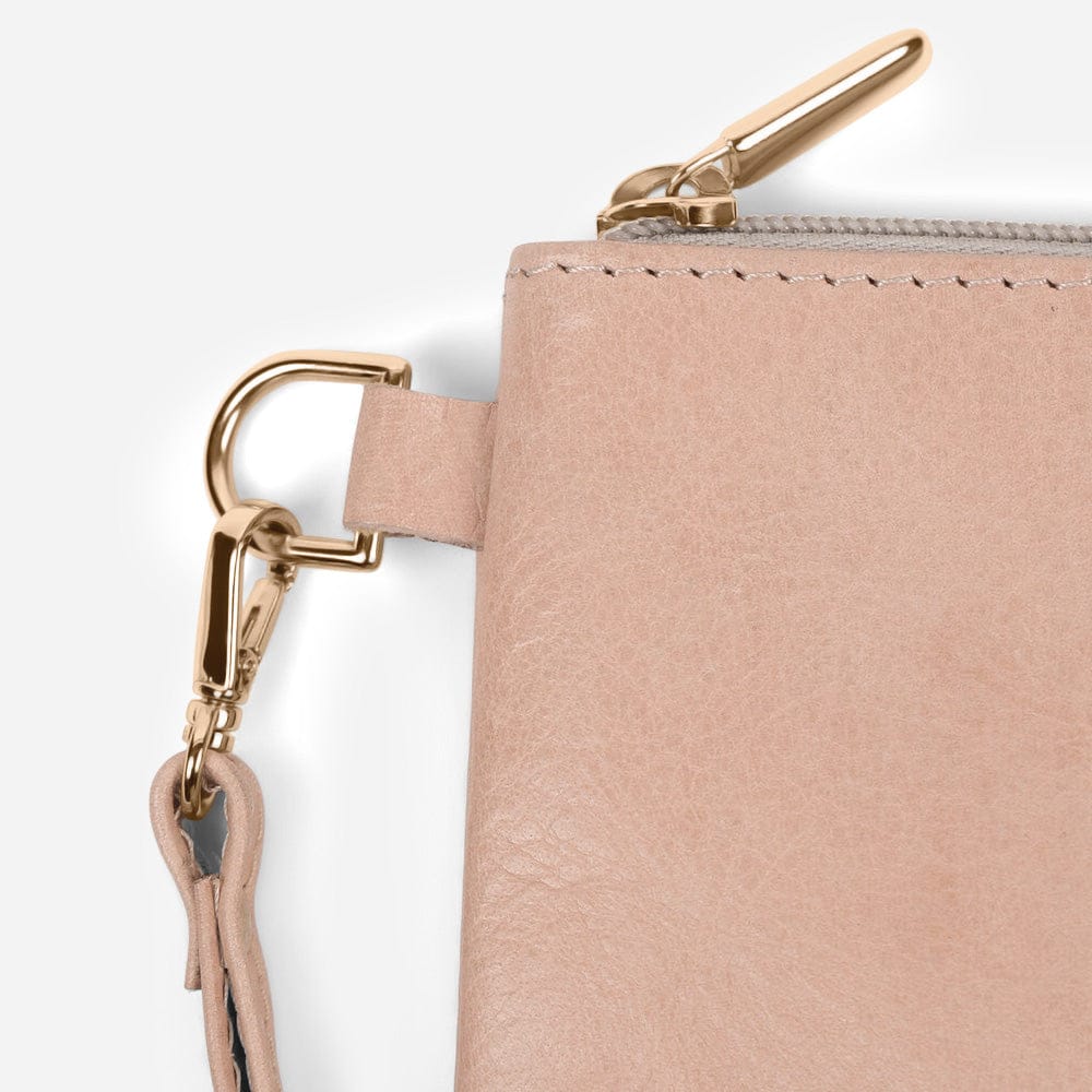 Leather Wristlet in Natural