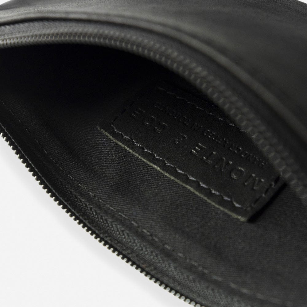 Leather Wristlet in Black